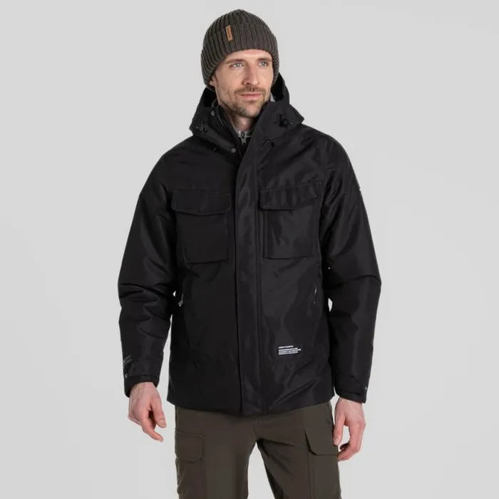 Mens Waterproof Jackets Craghoppers CO2 Renu Arche Waterproof Jacket Black