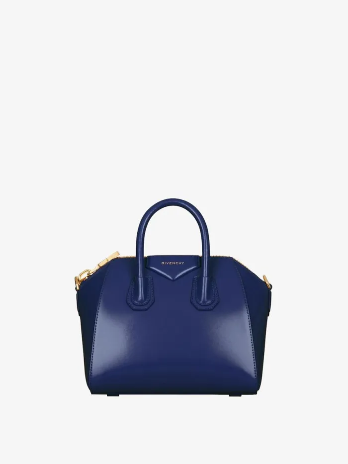Mini Antigona Bag In Box Leather Petrol Blue Women Givenchy Crossbody Bags