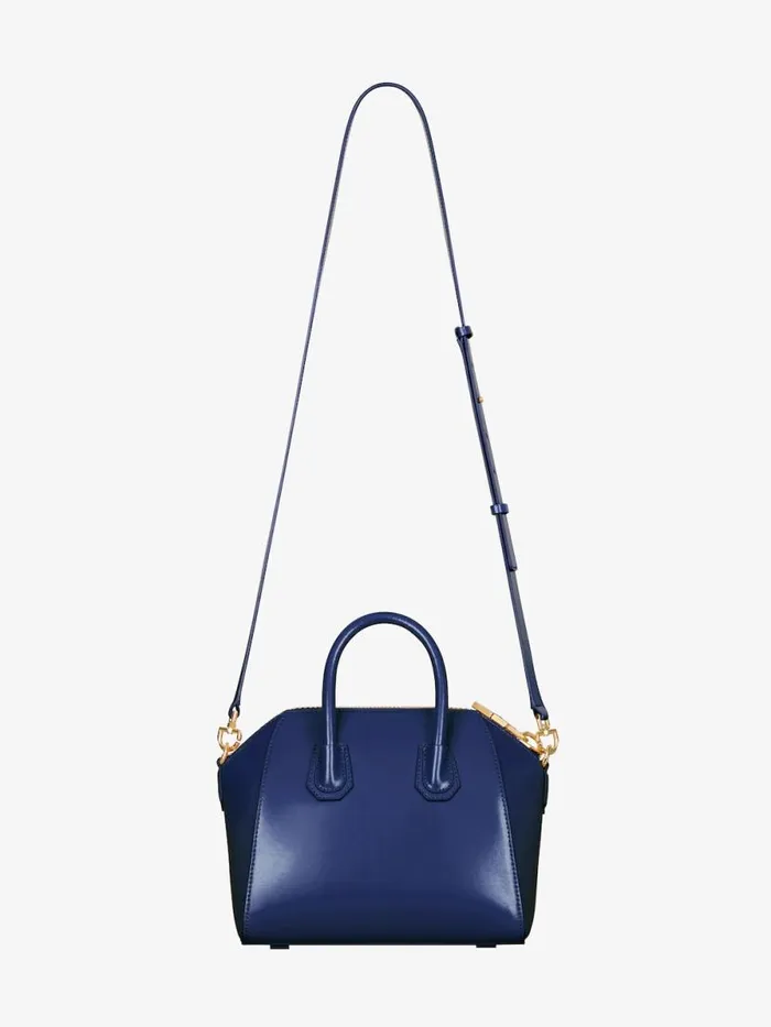 Mini Antigona Bag In Box Leather Petrol Blue Women Givenchy Crossbody Bags
