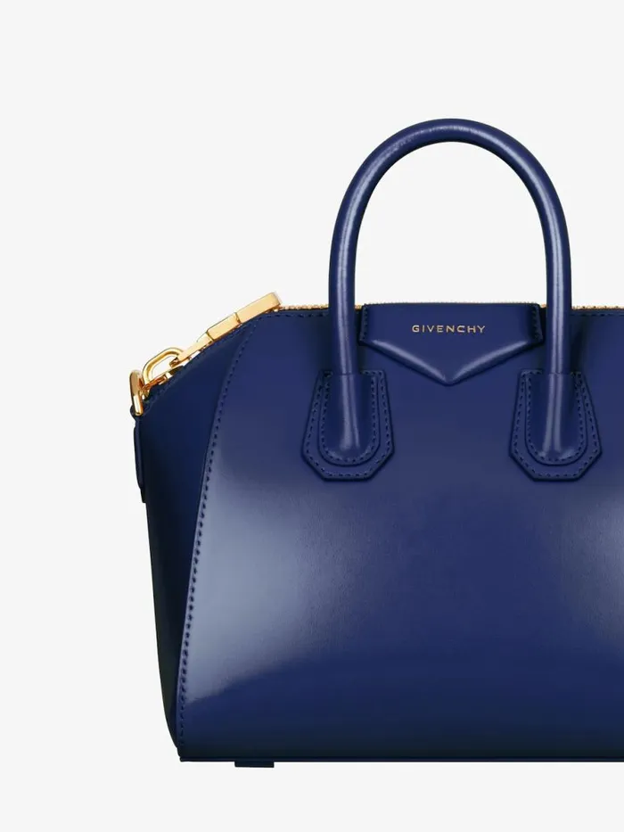 Mini Antigona Bag In Box Leather Petrol Blue Women Givenchy Crossbody Bags