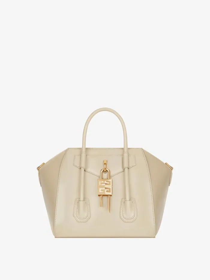 Mini Antigona Lock Bag In Box Leather Natural Beige Women Givenchy Crossbody Bags Mini Antigona Lock Bag In Box Leather Natural Beige Women Givenchy Crossbody Bags