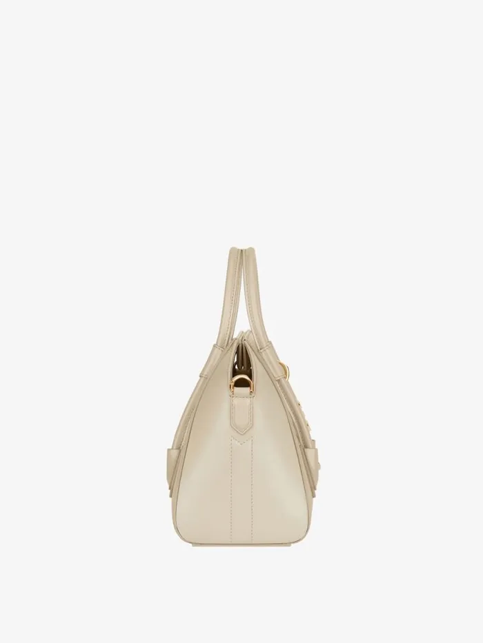 Mini Antigona Lock Bag In Box Leather Natural Beige Women Givenchy Crossbody Bags