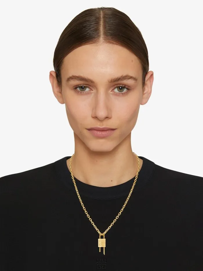 Mini Lock Necklace In Metal Golden Yellow Women Givenchy Jewelry