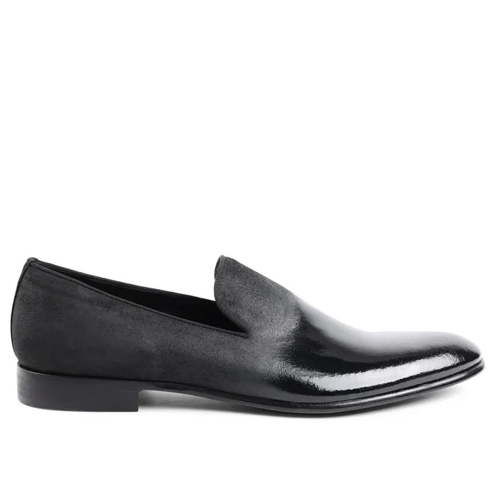 Monet ALine Patent Suede Smoking Slipper 8211 Black Men Bruno Magli Loafers and Slipons