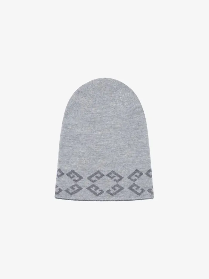 Monogram 72 Double Sided Beanie In Wool Light Grey Men Givenchy Beanies and Caps