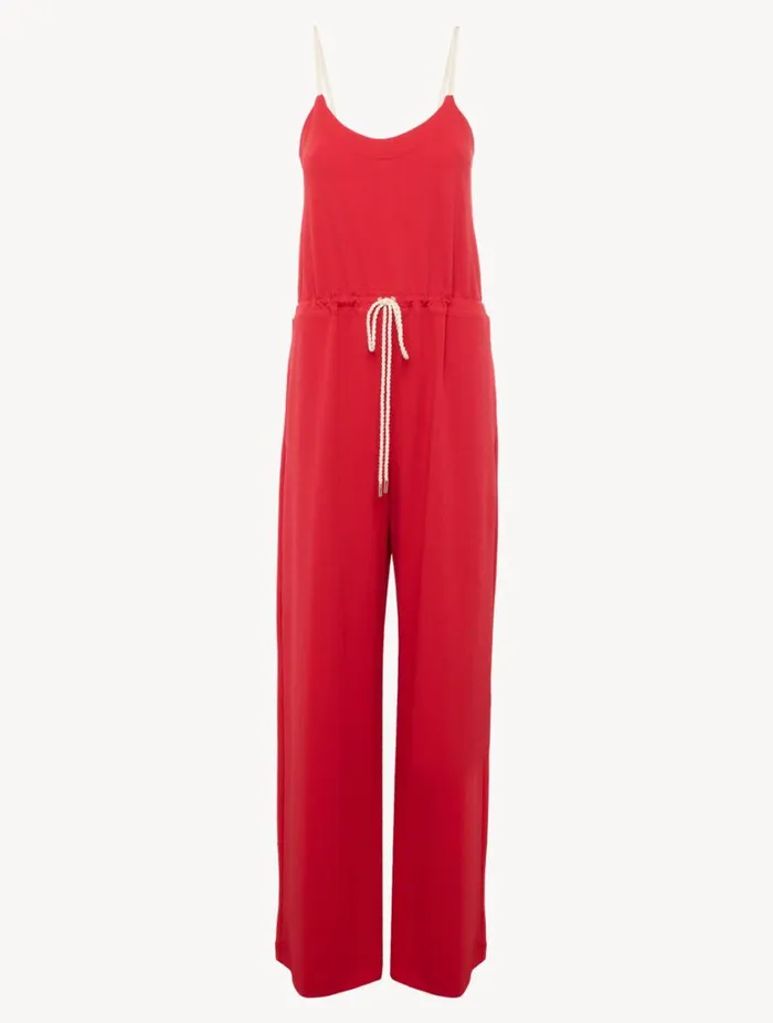 Monogram Jumpsuit In Red Swim La Perla Beach Coverups