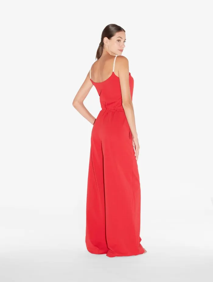 Monogram Jumpsuit In Red Swim La Perla Beach Coverups