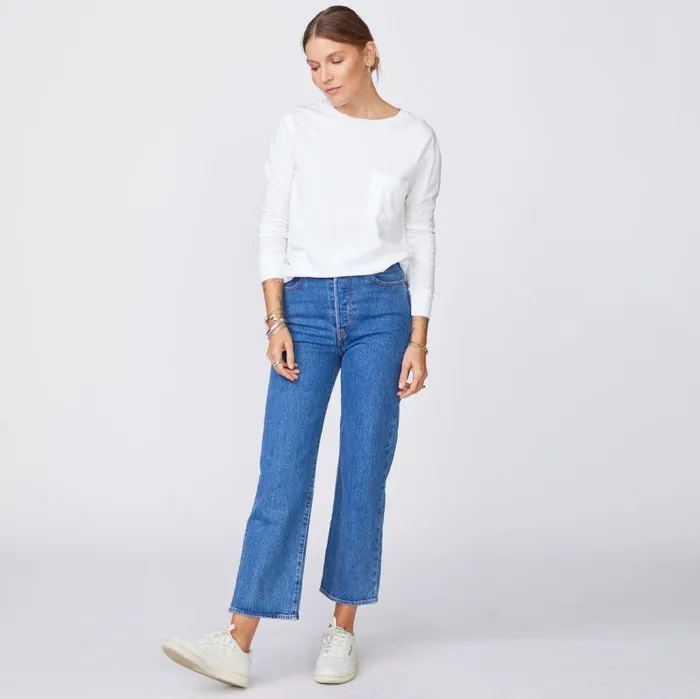 MONROW Long Sleeve Long Sleeve ExBoyfriend Pocket Crew 8211 Women MONROW Long Sleeve Long Sleeve ExBoyfriend Pocket Crew 8211 Women