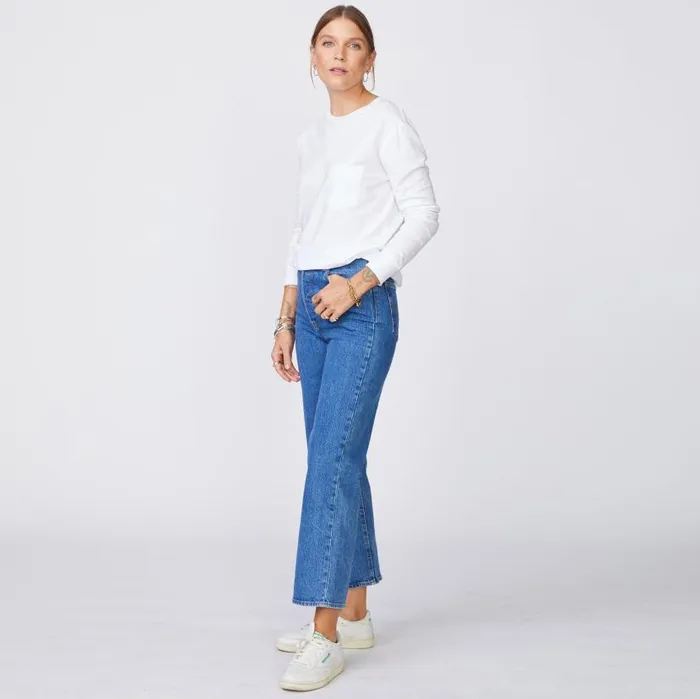 MONROW Long Sleeve Long Sleeve ExBoyfriend Pocket Crew 8211 Women MONROW Long Sleeve Long Sleeve ExBoyfriend Pocket Crew 8211 Women