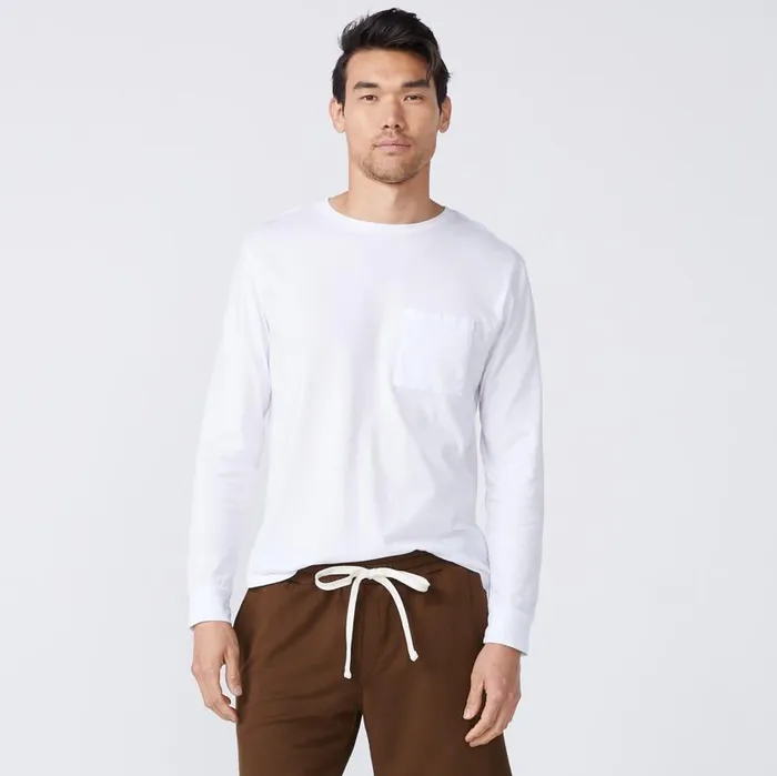 MONROW Men039s Long Sleeve Pocket Crew 8211 Men
