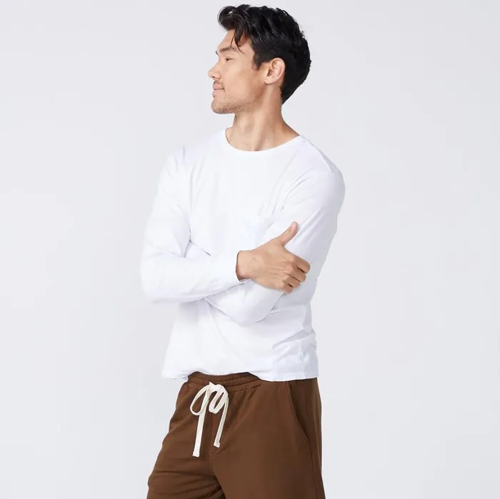 MONROW Men039s Long Sleeve Pocket Crew 8211 Men
