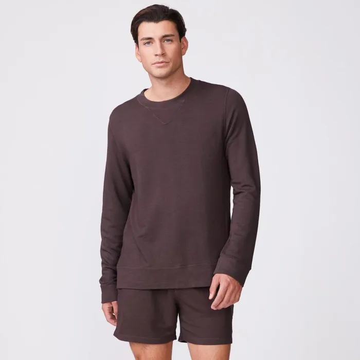 MONROW Men039s Supersoft Fleece Crew Neck Sweatshirt 8211 Men