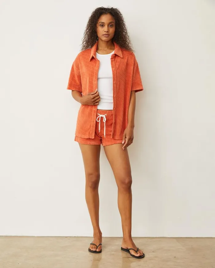 MONROW Shorts Preorder Diamond Terry Cloth Vintage Short 8211 Ships 81 8211 Women MONROW Shorts Preorder Diamond Terry Cloth Vintage Short 8211 Ships 81 8211 Women