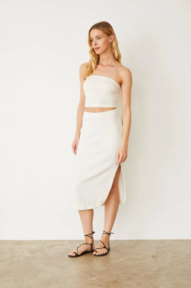 MONROW Skirts Terry Cloth Midi Skirt 8211 Women MONROW Skirts Terry Cloth Midi Skirt 8211 Women