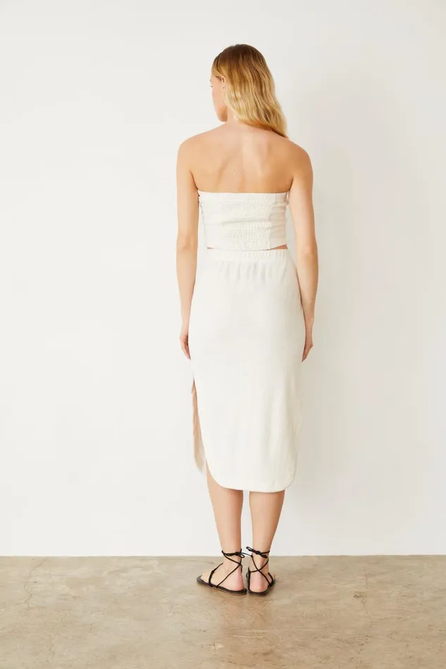 MONROW Skirts Terry Cloth Midi Skirt 8211 Women MONROW Skirts Terry Cloth Midi Skirt 8211 Women