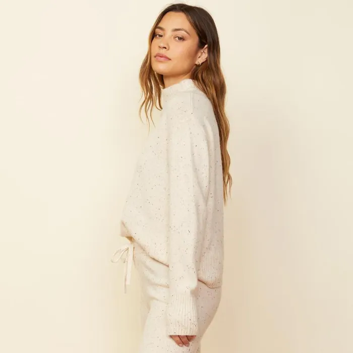MONROW Sweatshirts Cashmere Neps Mock Neck Sweatshirt 8211 Women MONROW Sweatshirts Cashmere Neps Mock Neck Sweatshirt 8211 Women