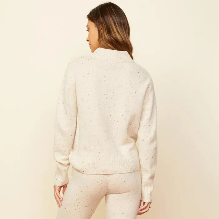 MONROW Sweatshirts Cashmere Neps Mock Neck Sweatshirt 8211 Women MONROW Sweatshirts Cashmere Neps Mock Neck Sweatshirt 8211 Women