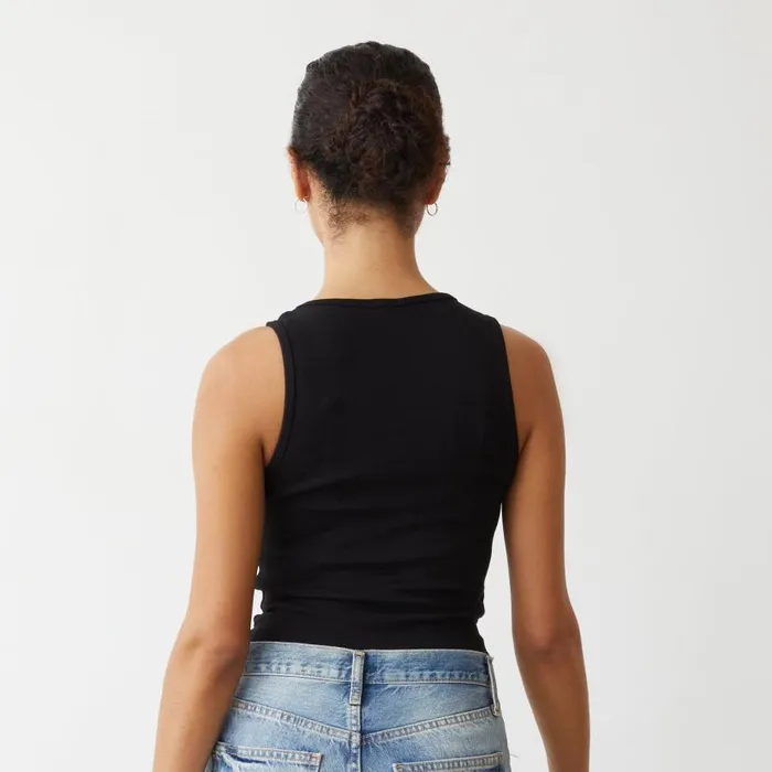 MONROW Tanks Supima Rib Crop High Neck Tank 8211 Women MONROW Tanks Supima Rib Crop High Neck Tank 8211 Women