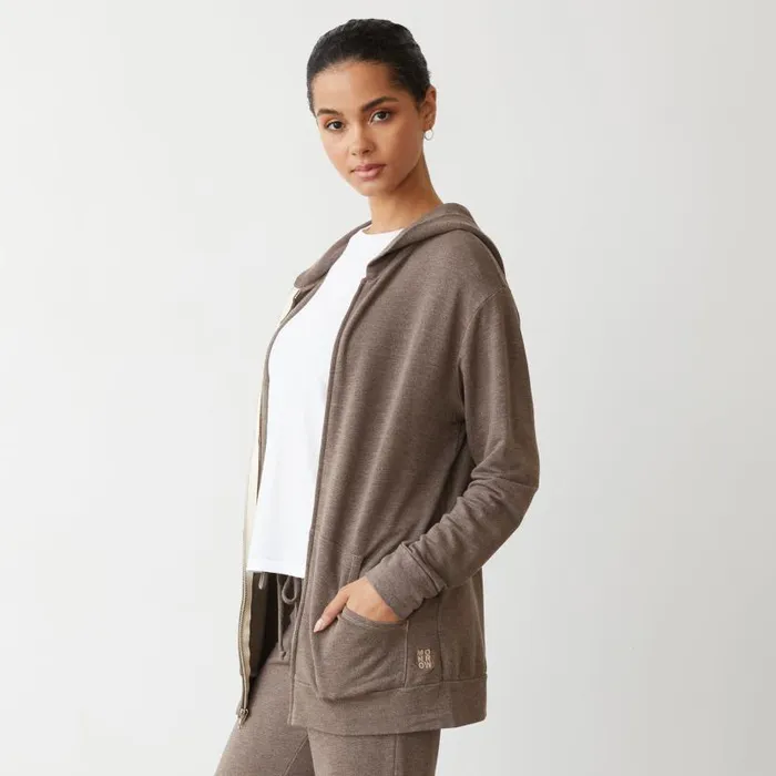 MONROW ZipUp Hoodies Supersoft Long Zip Up Hoody 8211 Women MONROW ZipUp Hoodies Supersoft Long Zip Up Hoody 8211 Women