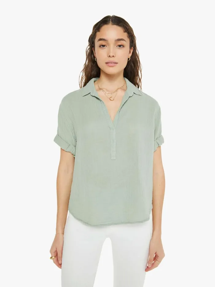 Mother Denim Cruz Top Aqua Grey 8211 Women