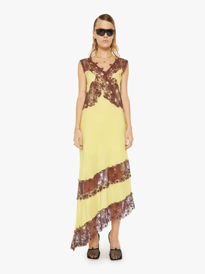 Mother Denim Lex Midi Dress Yellow 8211 Women