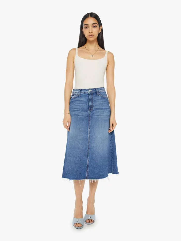Mother Denim Skirts The Circle Midi Fray Dream Team 8211 Women