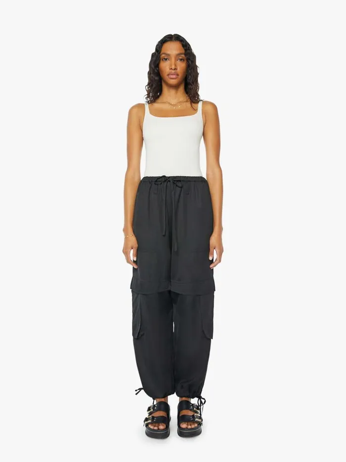 Mother Denim Wide Leg Joline Cargo Pants Black 8211 Women