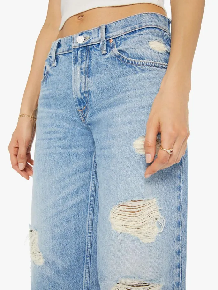 Mother Denim Wide Leg The Down Low Spinner Hover Wash Holey Roller 8211 Women Mother Denim Wide Leg The Down Low Spinner Hover Wash Holey Roller 8211 Women