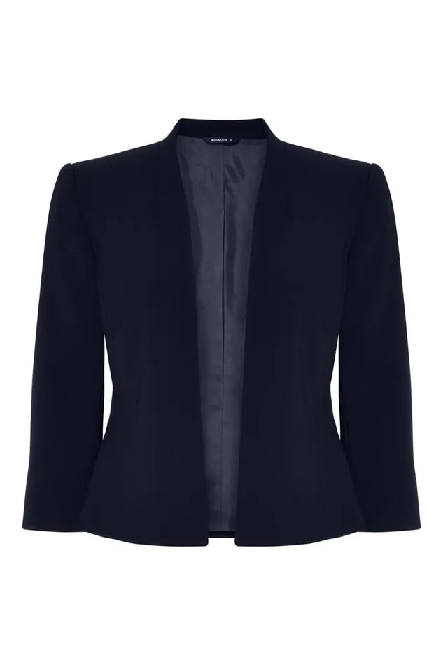 Navy 34 Sleeve Rochette Jacket Women Roman Occasionwear