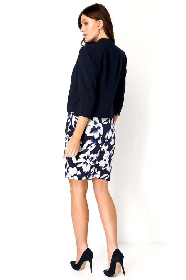 Navy 34 Sleeve Rochette Jacket Women Roman Occasionwear