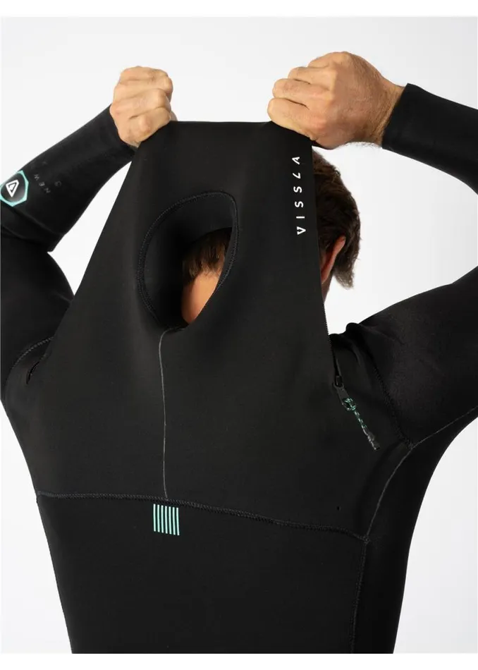 New Seas 43 UZip Wetsuit Black Men Vissla Wetsuits