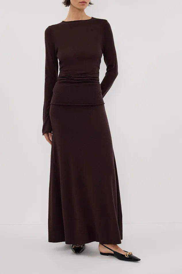 NICO BITTER CHOC MERINO MAXI SKIRT Women DISSH The Gift Shop