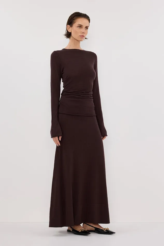 NICO BITTER CHOC MERINO MAXI SKIRT Women DISSH The Gift Shop