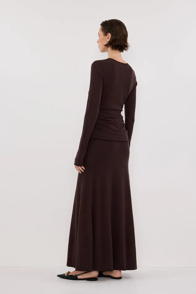 NICO BITTER CHOC MERINO MAXI SKIRT Women DISSH The Gift Shop