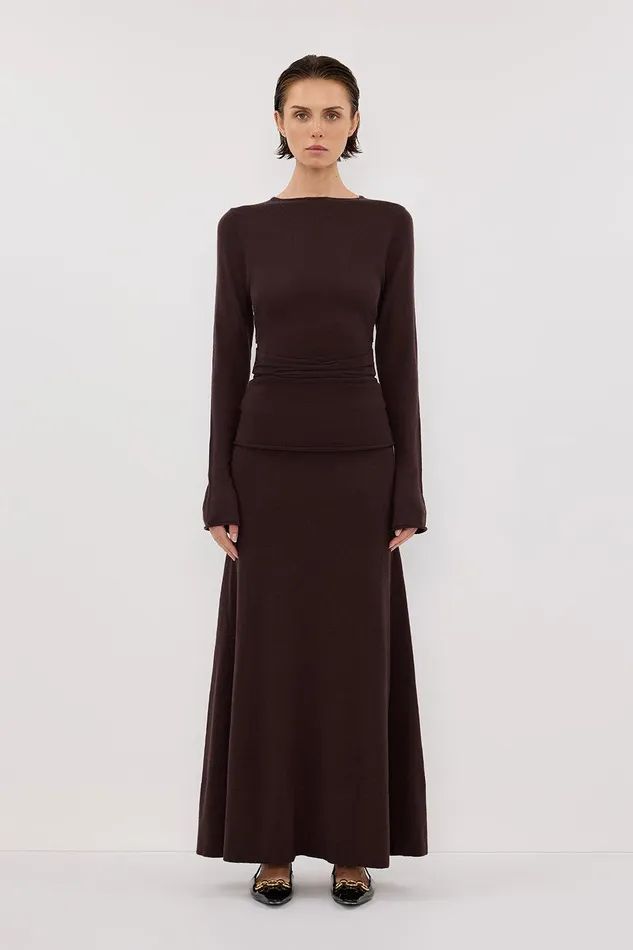 NICO BITTER CHOC MERINO MAXI SKIRT Women DISSH The Gift Shop