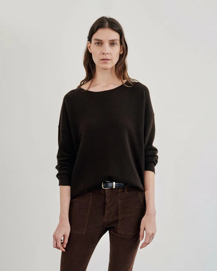 Nili Lotan BOYFRIEND SWEATER Ivory Women Knits and Sweaters