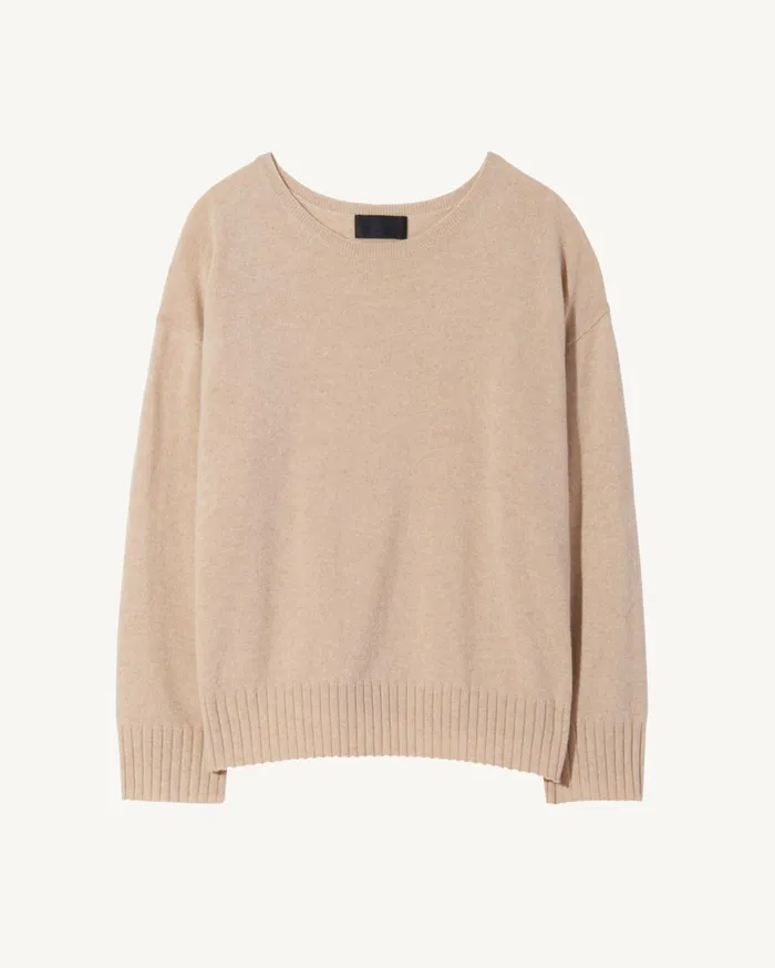 Nili Lotan BOYFRIEND SWEATER Ivory Women Knits and Sweaters