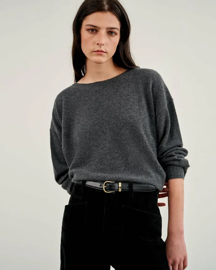Nili Lotan BOYFRIEND SWEATER Ivory Women Knits and Sweaters