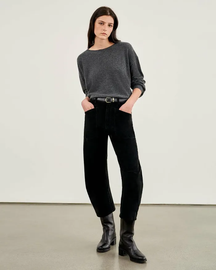 Nili Lotan BOYFRIEND SWEATER Ivory Women Knits and Sweaters