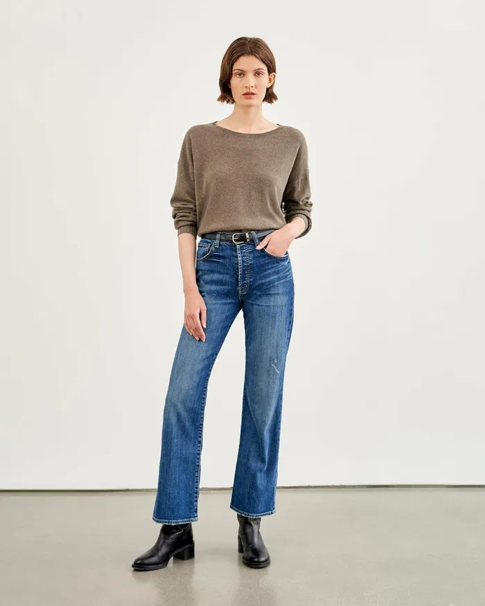 Nili Lotan BOYFRIEND SWEATER Ivory Women Knits and Sweaters