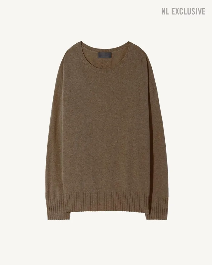 Nili Lotan BOYFRIEND SWEATER Ivory Women Knits and Sweaters