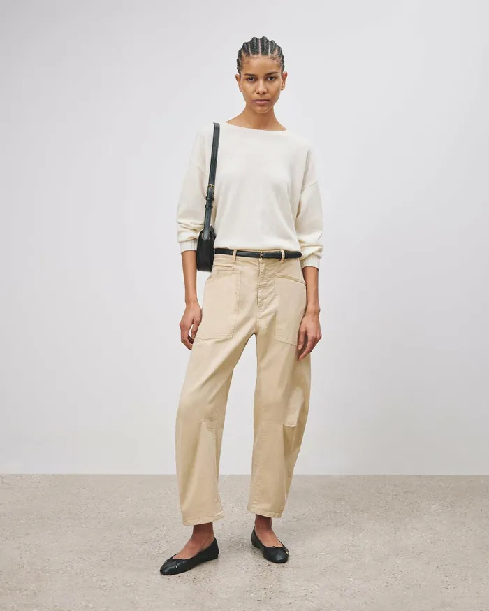 Nili Lotan BOYFRIEND SWEATER Ivory Women Knits and Sweaters