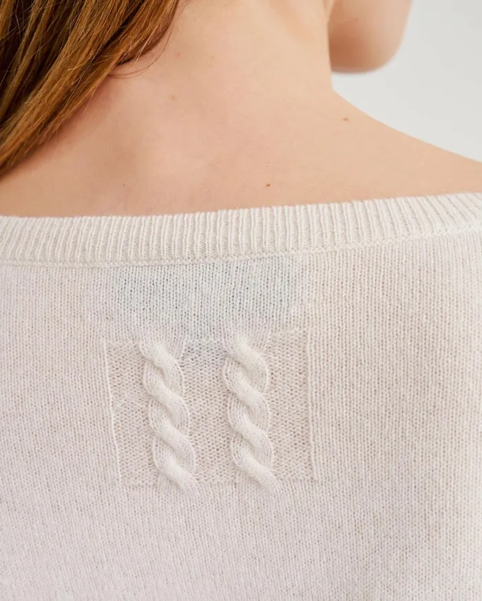 Nili Lotan BOYFRIEND SWEATER Ivory Women Knits and Sweaters