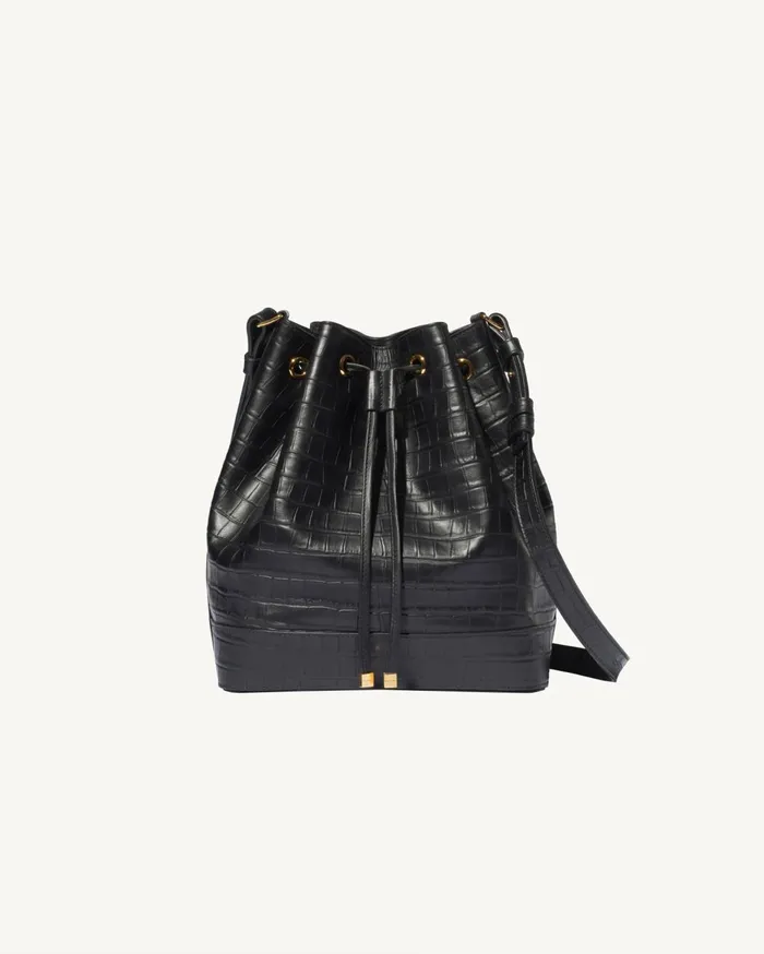 Nili Lotan BRIGITTE BUCKET BAG Black And Gold Women Handbags