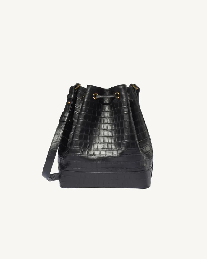 Nili Lotan BRIGITTE BUCKET BAG Black And Gold Women Handbags
