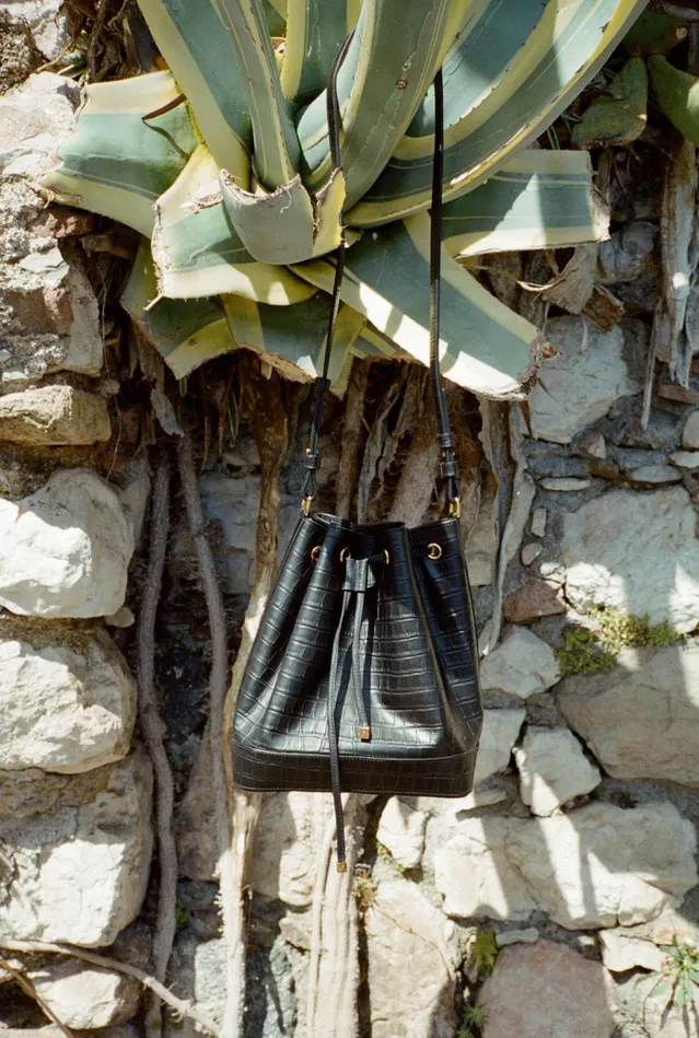 Nili Lotan BRIGITTE BUCKET BAG Black And Gold Women Handbags