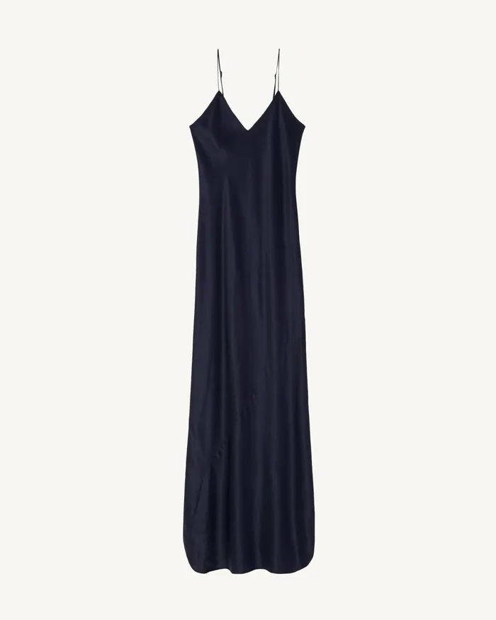 Nili Lotan CAMI SILK GOWN Dark Brown Women Dresses and Skirts