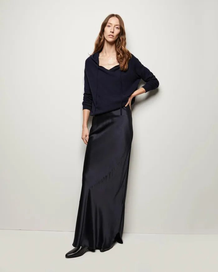 Nili Lotan CAMI SILK GOWN Dark Brown Women Dresses and Skirts