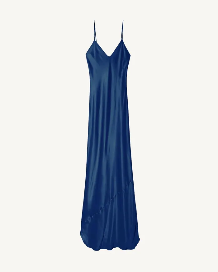Nili Lotan CAMI SILK GOWN Dark Brown Women Dresses and Skirts
