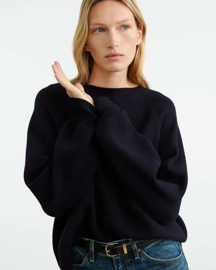 Nili Lotan DAMARIS CASHMERE SWEATER Dark Navy Women Knits and Sweaters